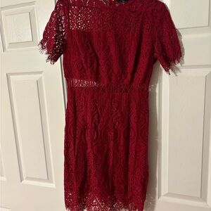 Elegant Red Lace Dress